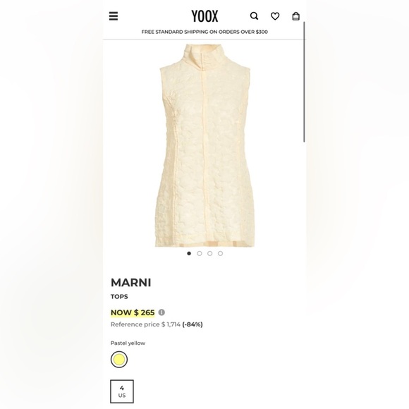 NWT Marni 3D Floral Turtleneck Sleeveless Top Pale Yellow IT 40 (US 4) - Picture 6 of 14